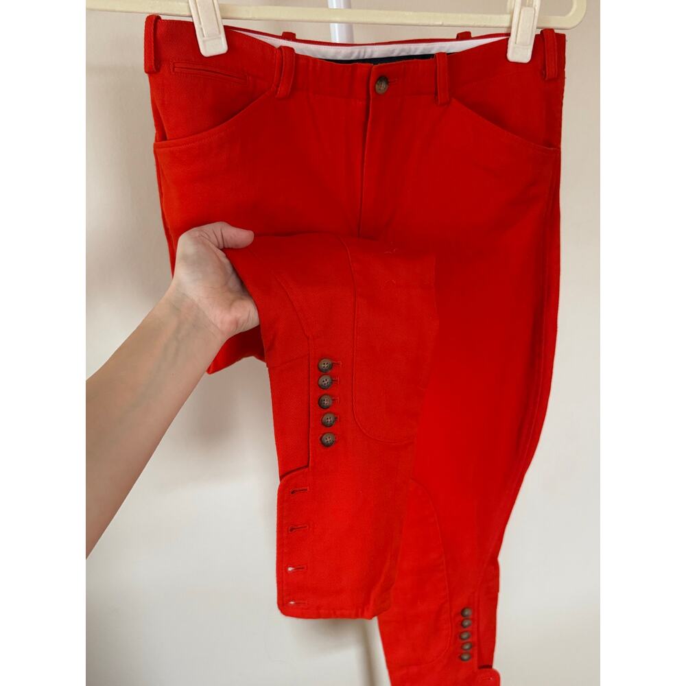 VTG Ralph Lauren Equestrian Wool Red Pant - 2 Preppy Western Riding Pant Sporty - Picture 2 of 7